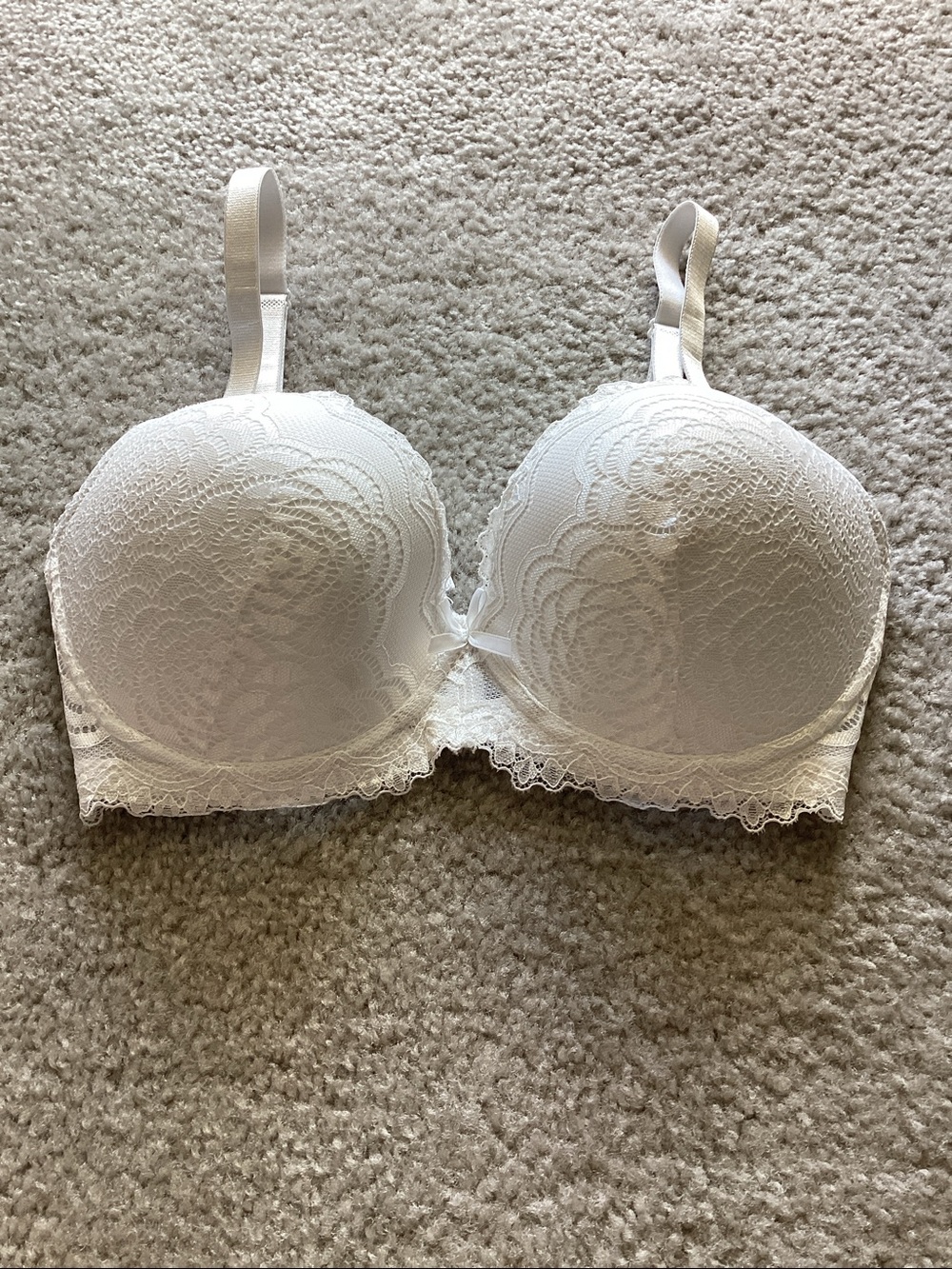 White Lace Push-Up Bra - Women Intimates, 36D